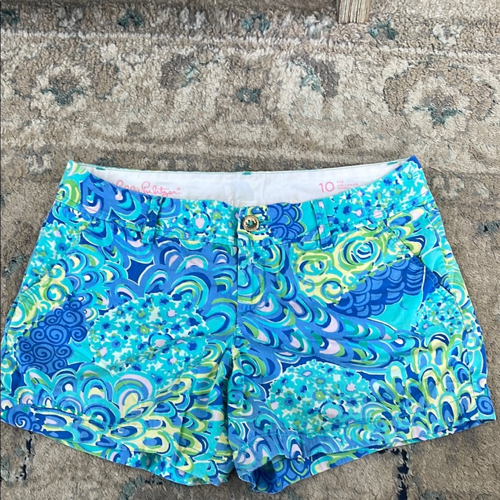 Lilly Pulitzer Green & Blue Shorts - The Callahan Short in Lilly’s Lagoon